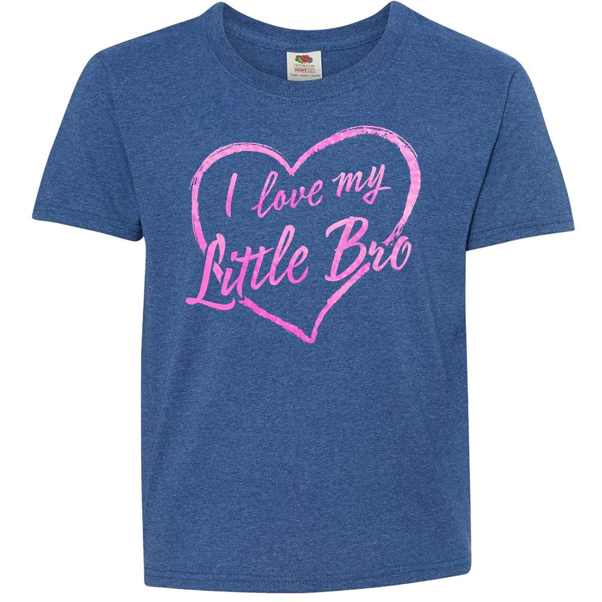 Inktastic I Love My Little Brother Pink Chalk Heart Youth T-Shirt - Cute Sibling Matching Outfits for Brothers & Sisters