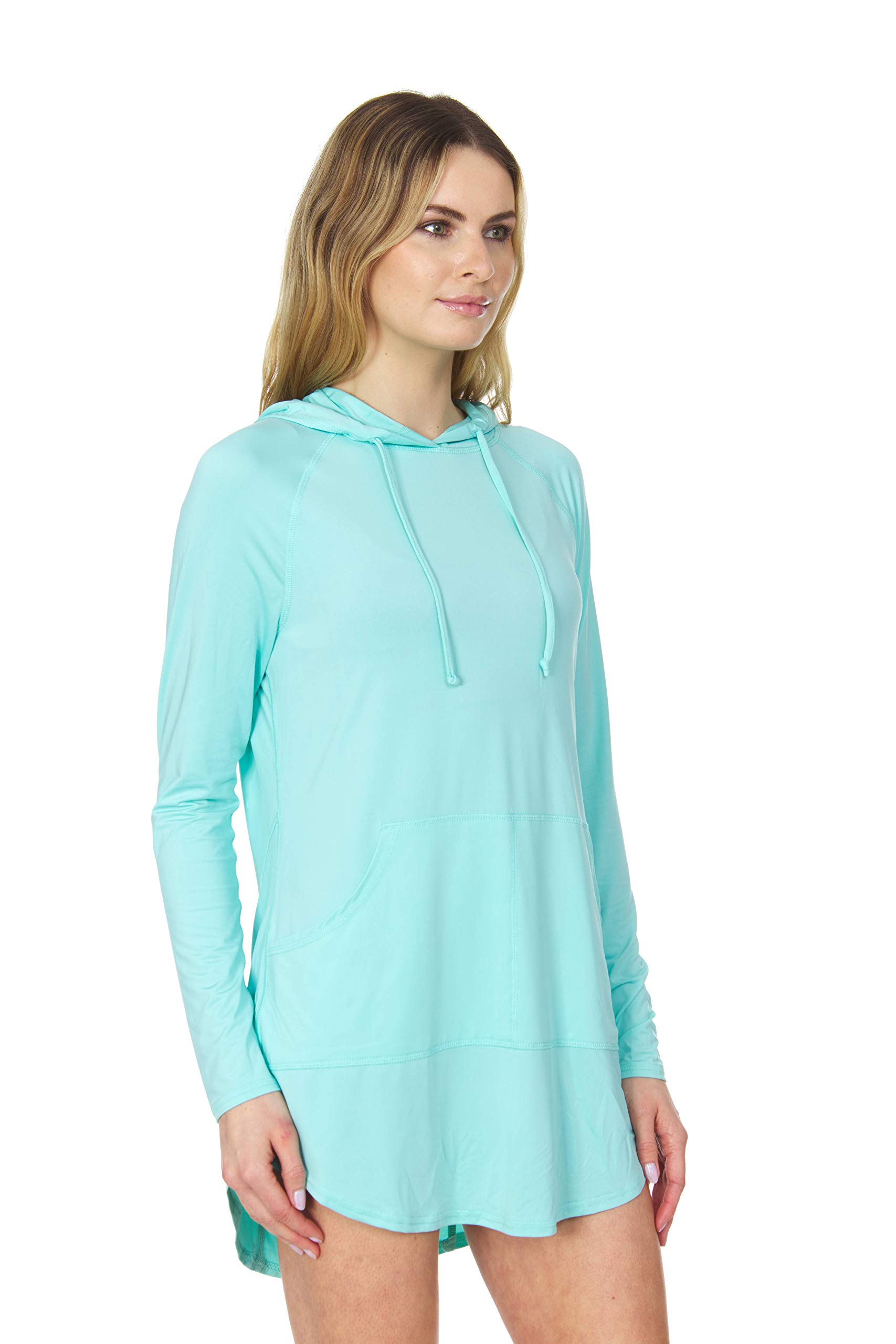 Swiss Alps Women's UPF 40+ Sun Protection Hooded Swim Cover-Up Dress - Moisture Wicking Quick Dry Beachwear for Pool, Vacation & Summer Outings