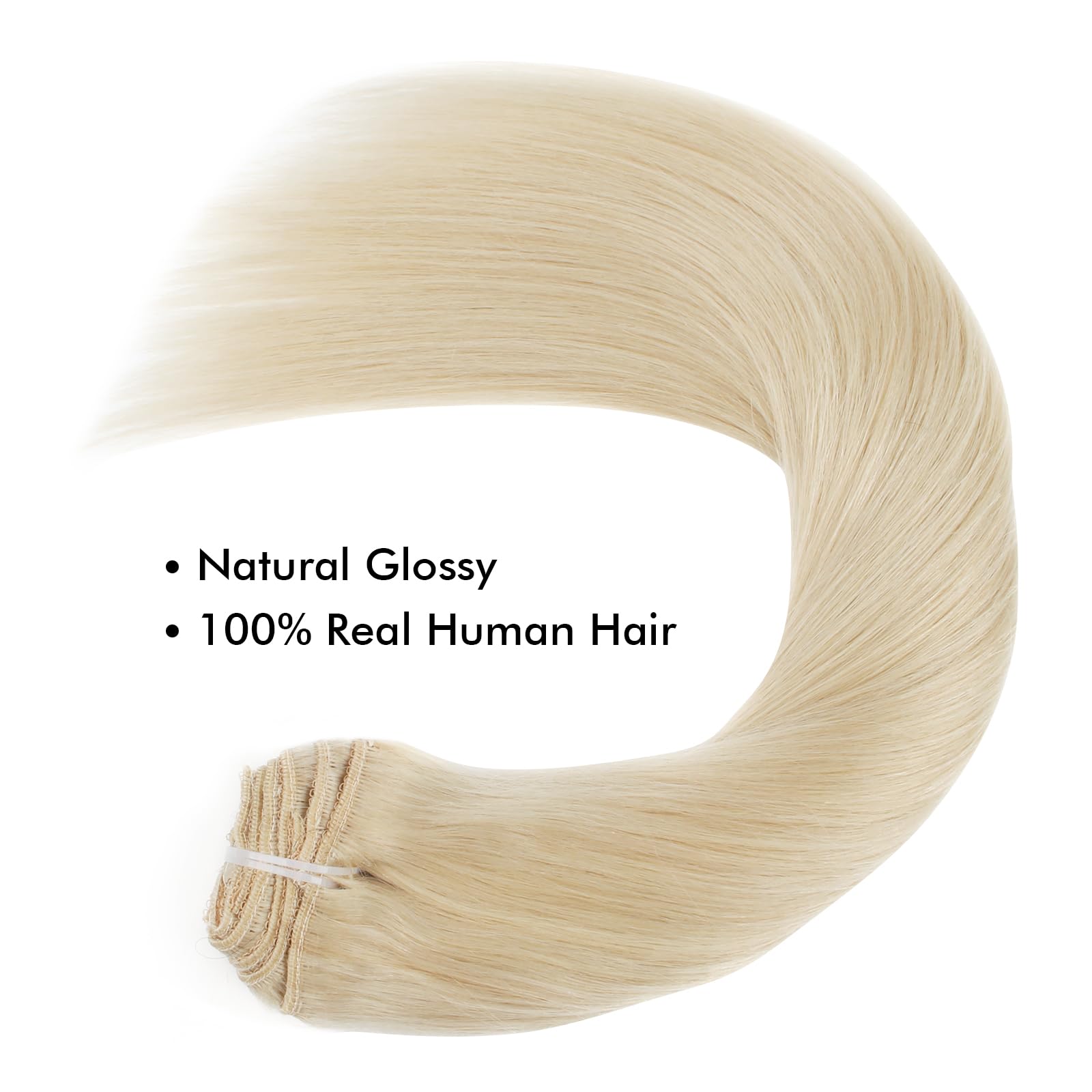 Sixstarhair 20 Inch Ash Blonde Clip In Hair Extensions - 9A Grade Remy Virgin Human Hair (140g, 7 Piece Set) for Volume & Length | Perfect for Parties, Weddings & Daily Styling [Color 60 Ash Blonde]