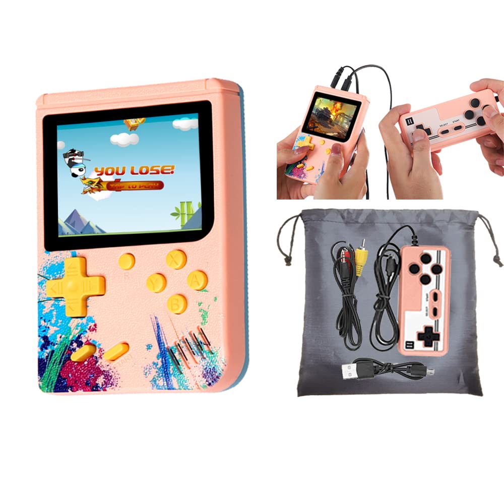 Handheld Gameboy Mini Retro Game Console - 500 in 1 Built-in Games for Kids & Adults, Portable Gaming Device with TV Output & 2-Player Mode | Perfect Gift for Family, Friends & Travel Entertainment