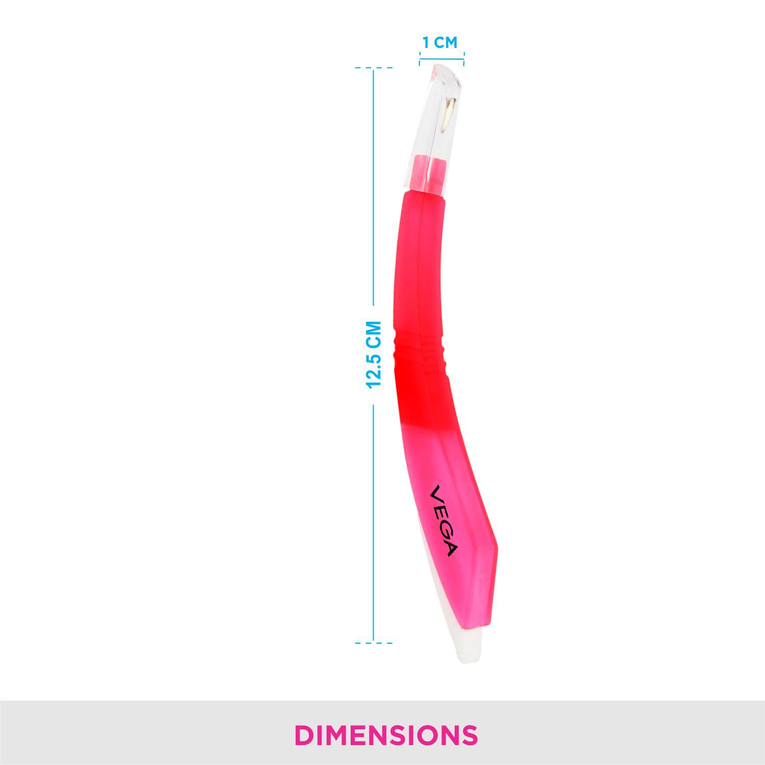 VEGA 2 in 1 Cuticle Trimmer & Nail File Set - Professional Manicure Tool with Stainless Steel Blades for Precise Grooming (Pink) - Perfect for Home Nail Care & Salon Use