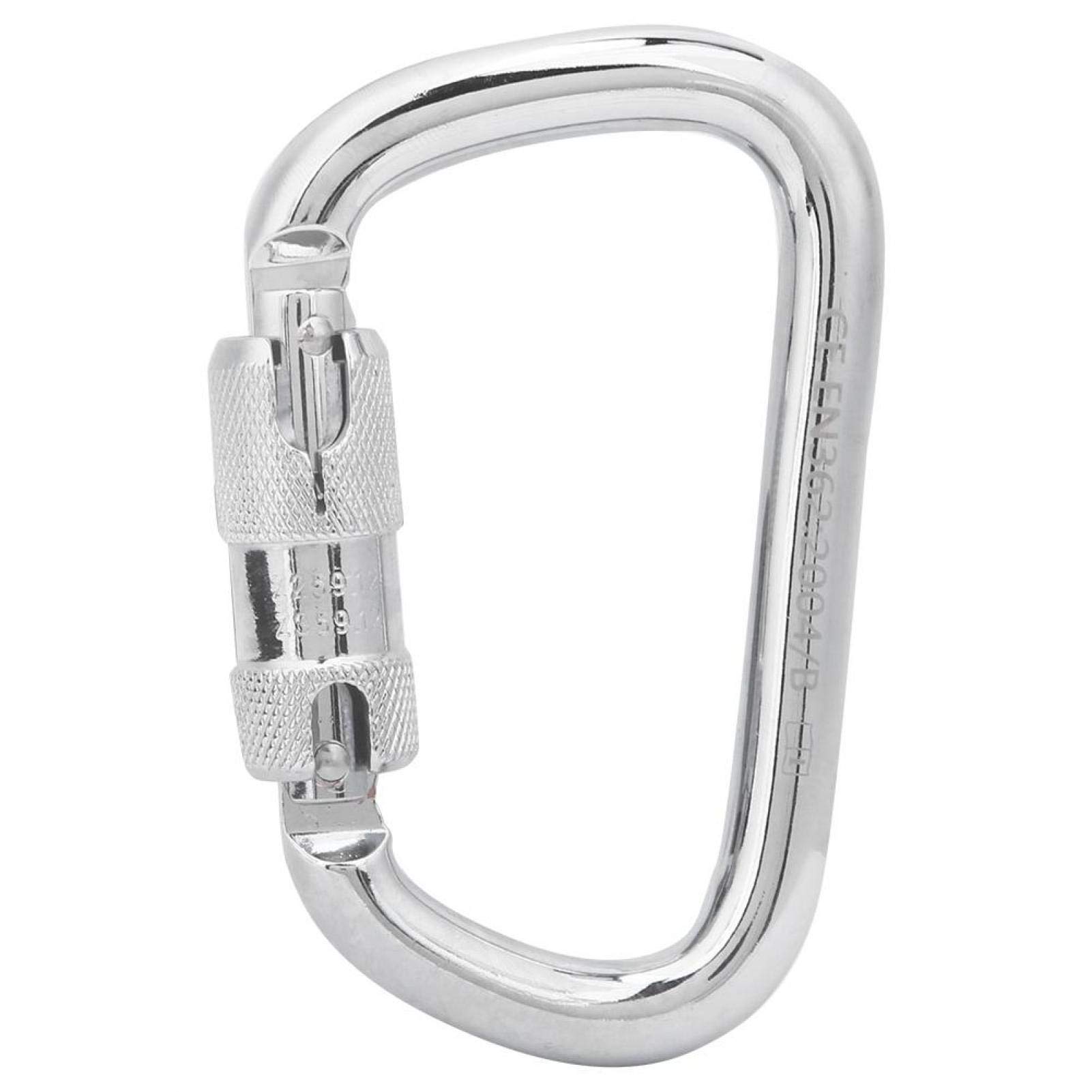 Heavy Duty 45KN D-Shaped Carabiner Clip - Auto Locking Rock Climbing Hook Made of 40Cr Steel - Large Spring Hook for Outdoor Activities, Hiking, Gym, Hammocks & Multipurpose Use - Secure Climbing Equipment for Safety & Durability