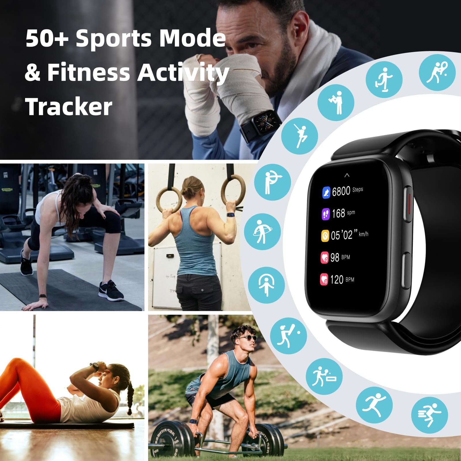 Smart Blood Pressure Watch with Patented Air Pump Cuff - 1.95