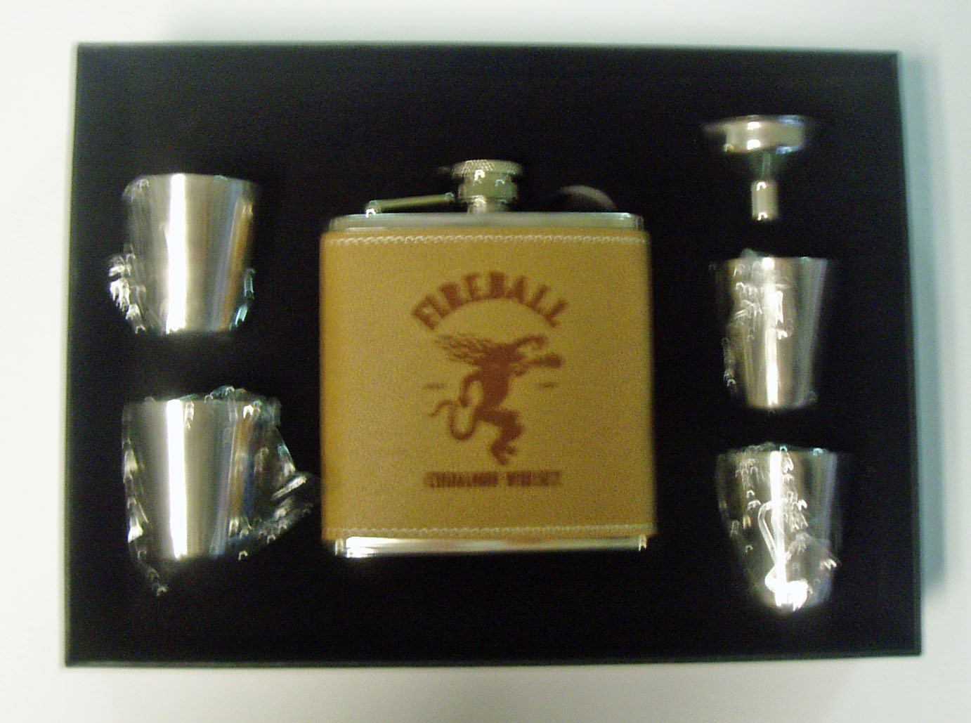Premium Engraved Leather-Wrapped Stainless Steel Whiskey Flask Set - Includes 4 Shot Glasses & Funnel in Elegant Black Gift Box - Perfect for Bourbon Lovers, Groomsmen Gifts & Outdoor Adventures