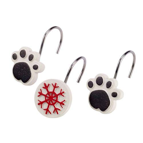 Avanti Linens Happy Pawlidays Shower Hooks - Decorative Bathroom Hooks for Pets, Holiday Decor & Towel Hanging - Perfect for Christmas, Thanksgiving & Pet-Themed Bathroom Accessories