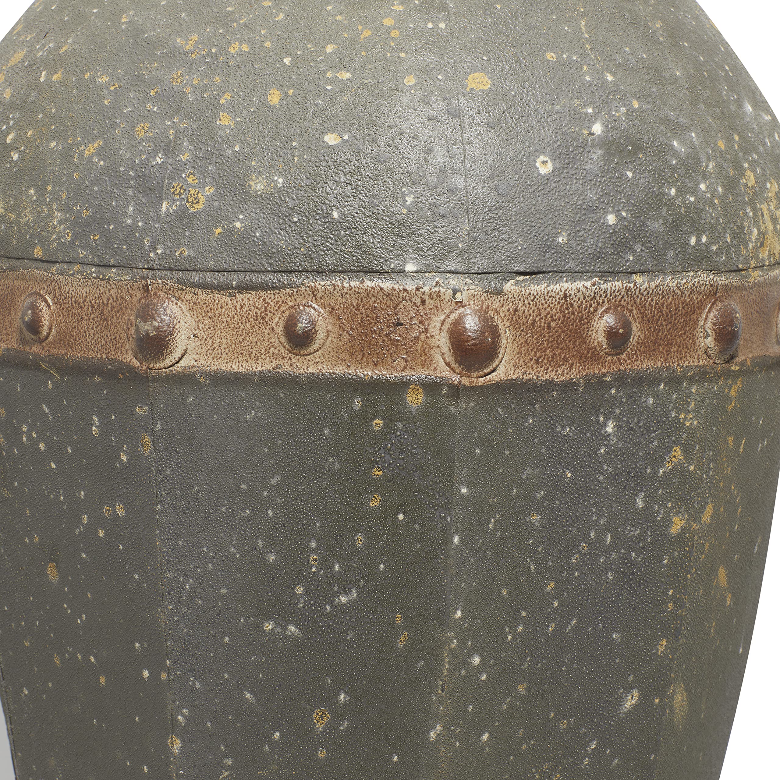 Deco 79 Rustic Metal Vase Set of 3 - Distressed Brown Centerpiece Vases with Rivet Details (37
