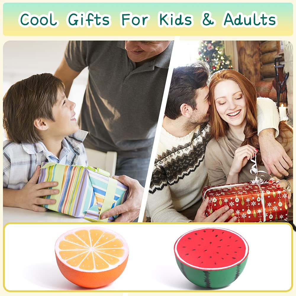 Half Watermelon Jumbo Squishy Fidget Toy - Sensory Push Bubble Popper, Slow Rising Stress Relief Squishy for Kids & Adults - Galaxy Starry Scented Squeeze Toy Gift for Anxiety Relief (Perfect for Office, Classroom & Travel Stress Relief)