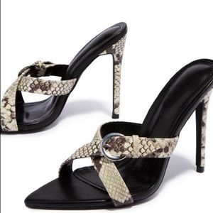 Sharon Women's Snake Print Criss Cross Slide Mules - Comfortable House Slippers for Indoor & Outdoor Wear