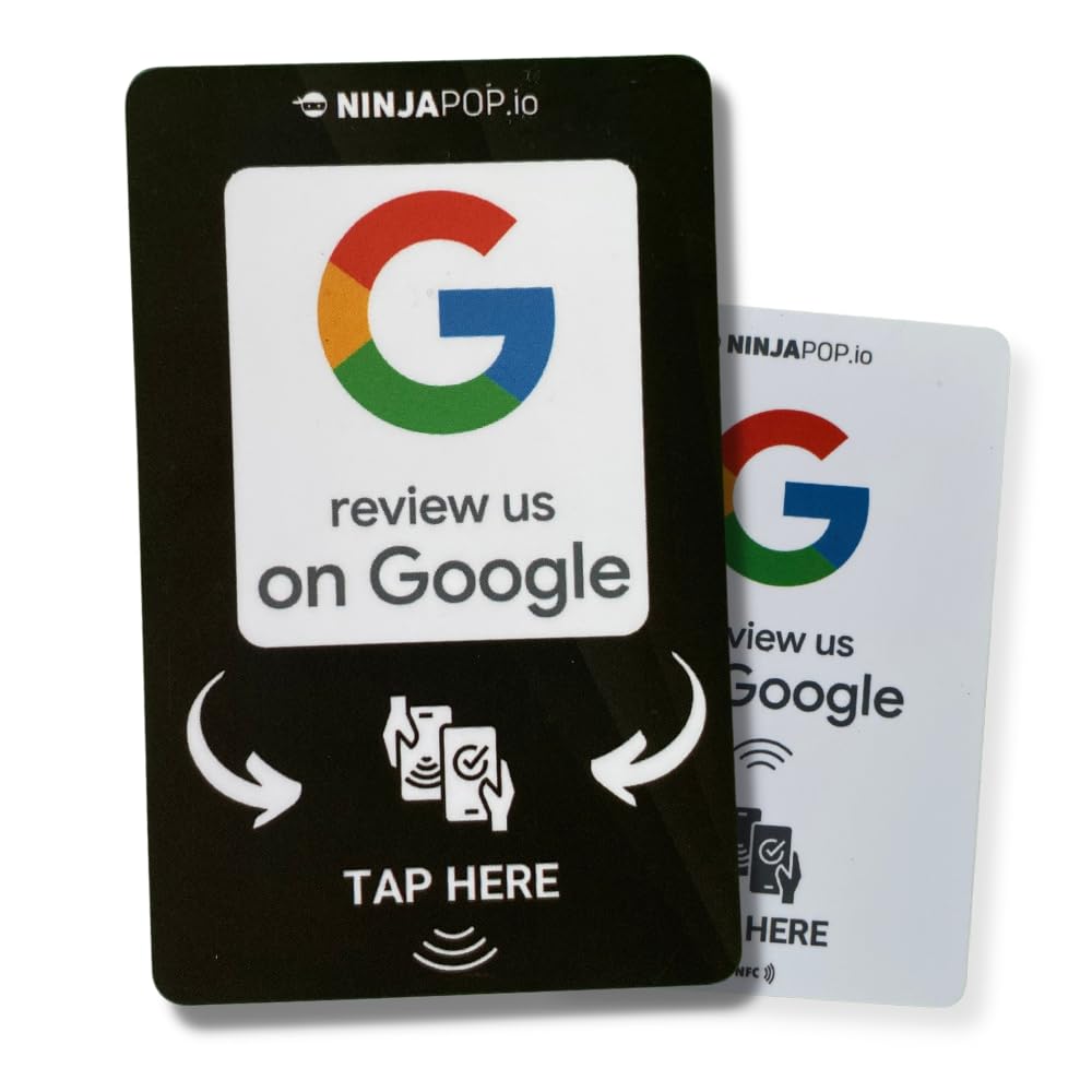 10 Pack Ninja Pop NFC Review Cards - Share Your Google Review Link Easily - Perfect for Businesses, Restaurants & Retail Stores to Boost Online Reviews