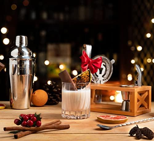 Premium Bar Kit - 24-Piece Home Bar Tools Set with Cocktail Shaker, Mixing Spoon & Recipe Cards | Perfect Housewarming Gift for New Homeowners | Ideal for Home Bartending, Parties & Mixology Enthusiasts