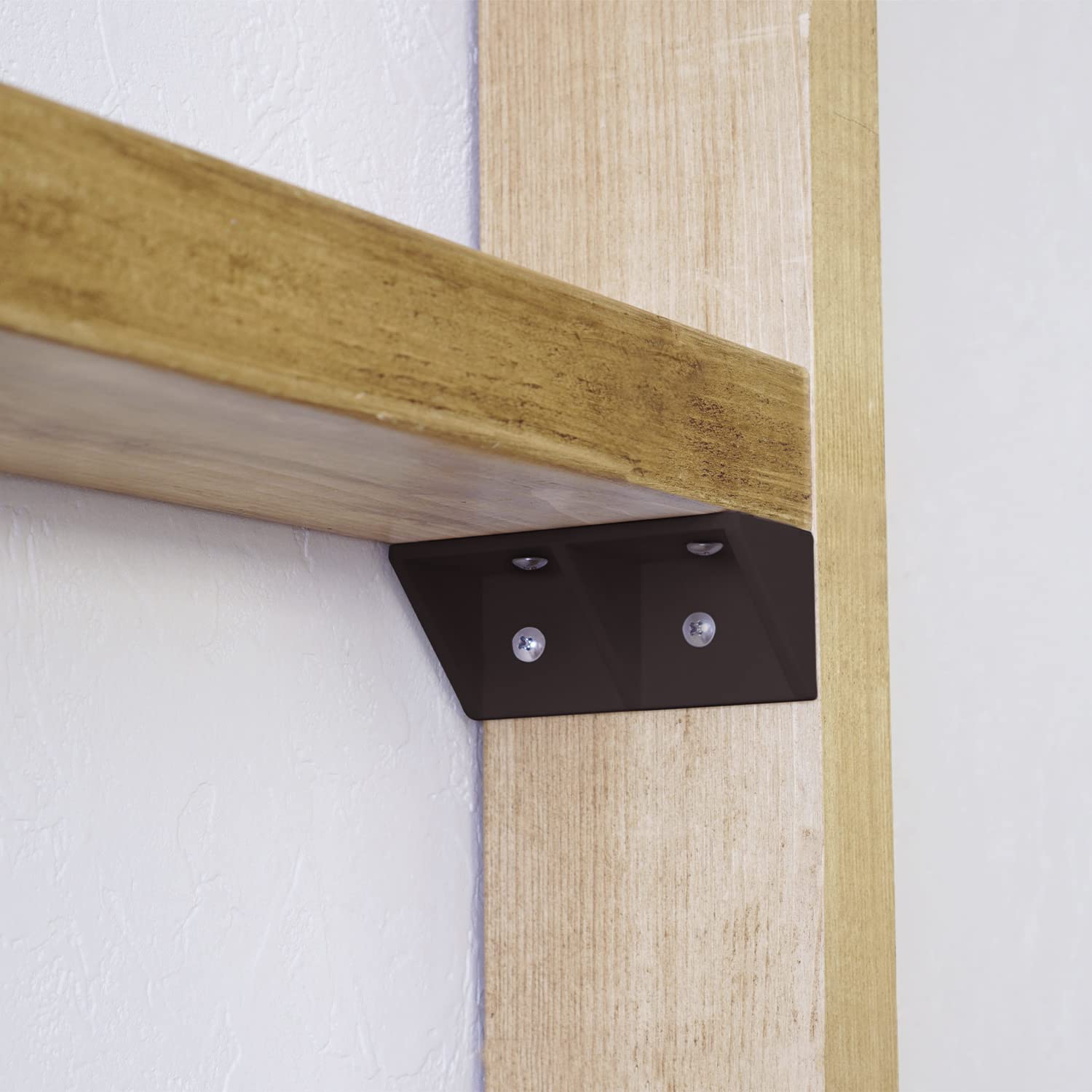 LABRICO 2 x 4 Shelf Brackets - Heavy Duty Metal Shelf Supports for Wall Shelves - DIY Storage Solutions for Home, Garage & Office Organization - Perfect for Floating Shelves and Decorative Display
