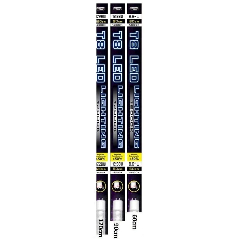 Aqua Zonic T8 LED Light Tube 12000K 48 Inch (120cm) - Super Bright White Aquarium Lighting for Reef Tanks & Coral Growth | Energy Efficient Waterproof LED Tube for Saltwater & Freshwater Fish Tanks