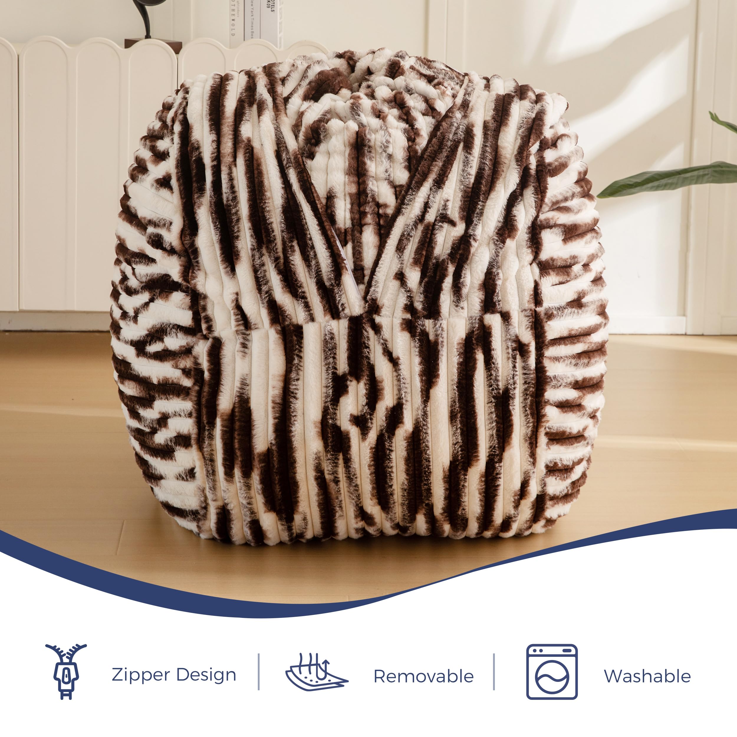 MAXYOYO Giant Bean Bag Bed for Adults - Convertible Bean Bag Chair to Floor Mattress with Removable Washable Cover, Coffee Brown - Perfect for Living Room Lounging, Bedroom Relaxation & Guest Sleeping