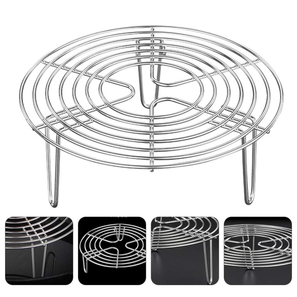 Holibanna Stainless Steel Round Cooking Rack - 16X4CM Baking, Cooling & Steaming Rack with Stand for Air Fryer, Pressure Cooker & Canning | Perfect for Kitchen, Baking, Meal Prep & Food Presentation