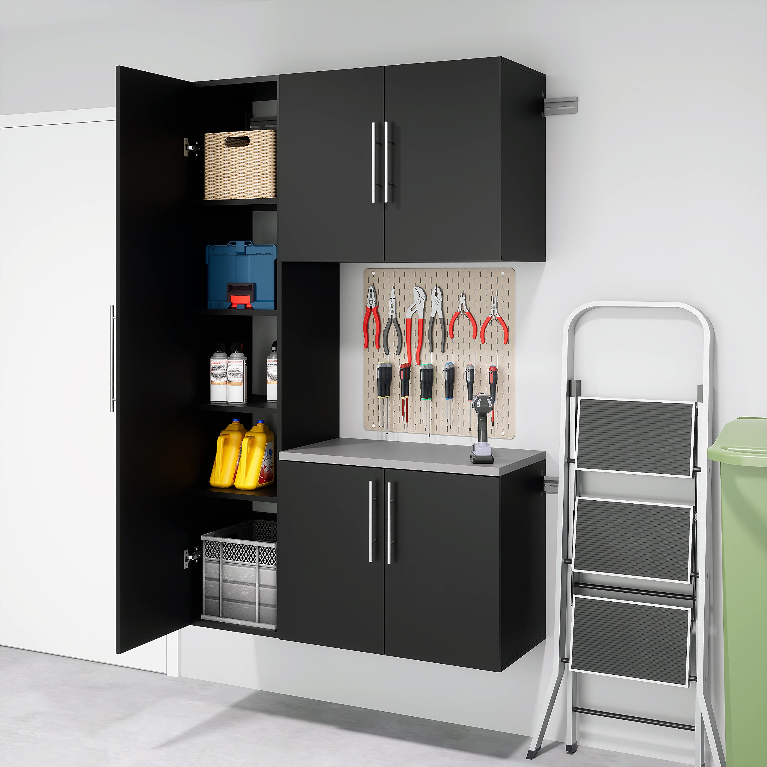 Prepac Black Wall Mounted Garage Storage Cabinet - 18