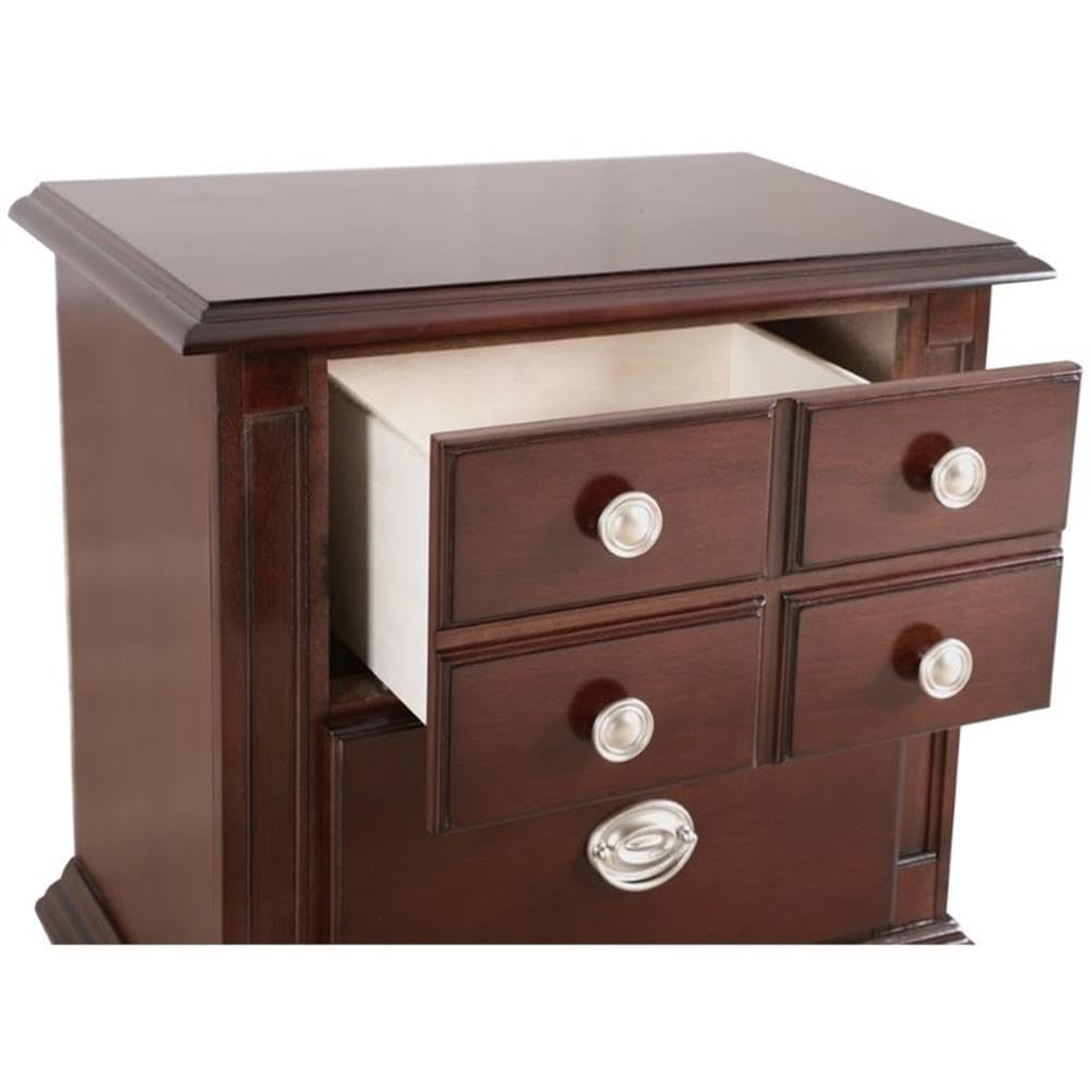 Glory Furniture Summit 2-Drawer Nightstand in Cappuccino Finish - Stylish Bedside Table for Bedroom Decor & Storage