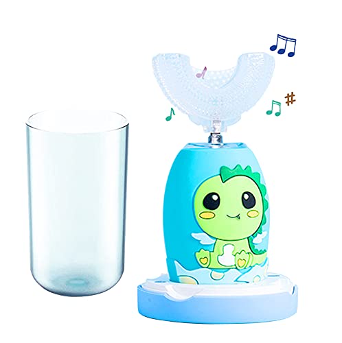 Smiletech U-Shaped Kids Electric Toothbrush with Music - Automatic Sonic Toothbrush for Children Ages 2-12 (Blue) | Perfect for Morning & Nighttime Brushing Routine, Travel-Friendly Dental Care