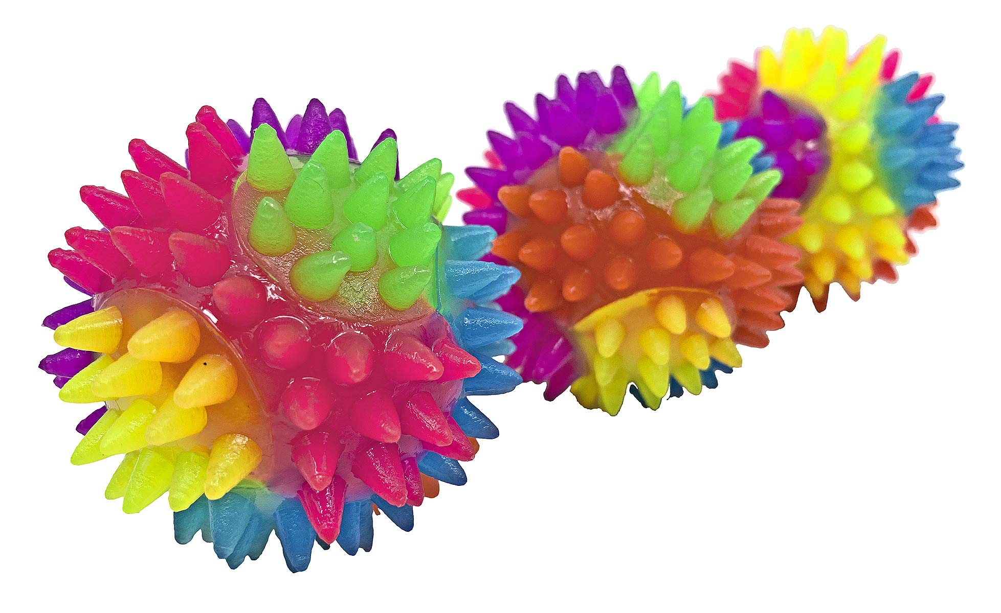 Bonka Bird Toys 3317 Pk3 Large Rainbow Spike Ball Foot Talon Craft Parrot Cage Toys for African Grey, Amazon, Conures – Durable Chew Toy for Mental Stimulation & Beak Exercise – Perfect for Playtime & Cage Enrichment