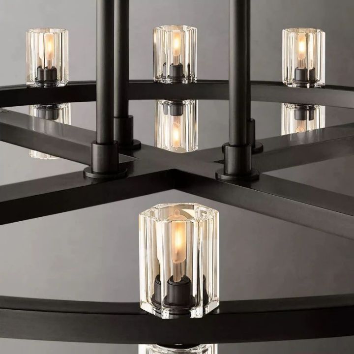 Elegant Aurora 2-Tier Round Wine Glass Chandelier with 60 Lights - Perfect for Dining Room, Kitchen Island, or Bar Decor