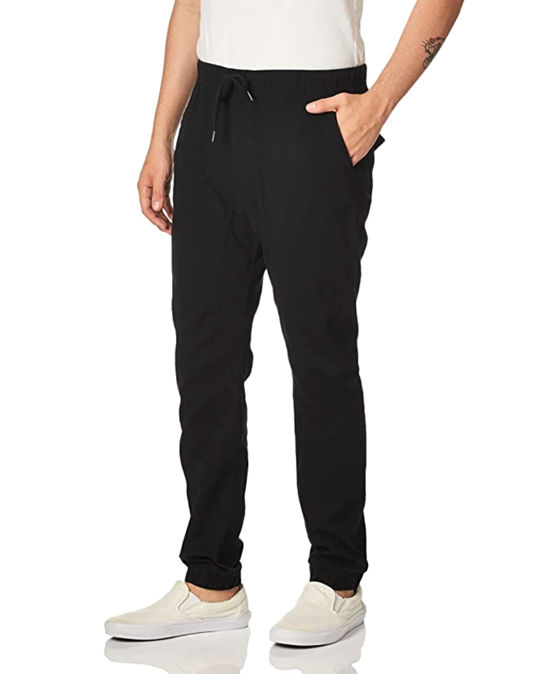 WT02 Men's Twill Jogger Pants - Comfortable Casual Sweatpants for Workout, Lounge & Everyday Wear | Elastic Waist, Multiple Pockets | Perfect for Gym, Running, Travel & Relaxing