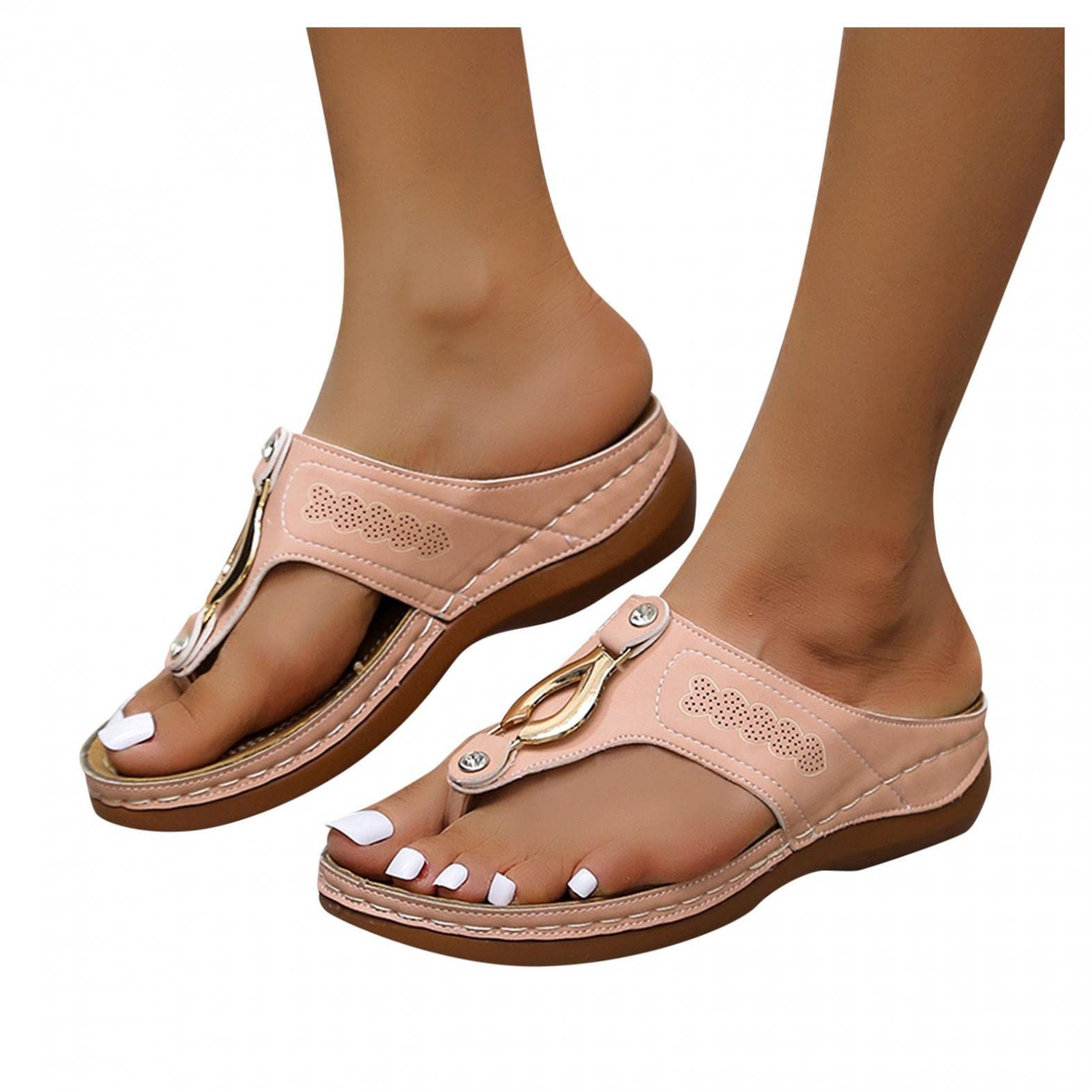 **Women's Dressy Summer Beach Sandals - Comfortable Flat Slides Slip-On Flip Flops for Outdoor, Pool & Vacation - Perfect for Beach, Travel & Casual Wear**