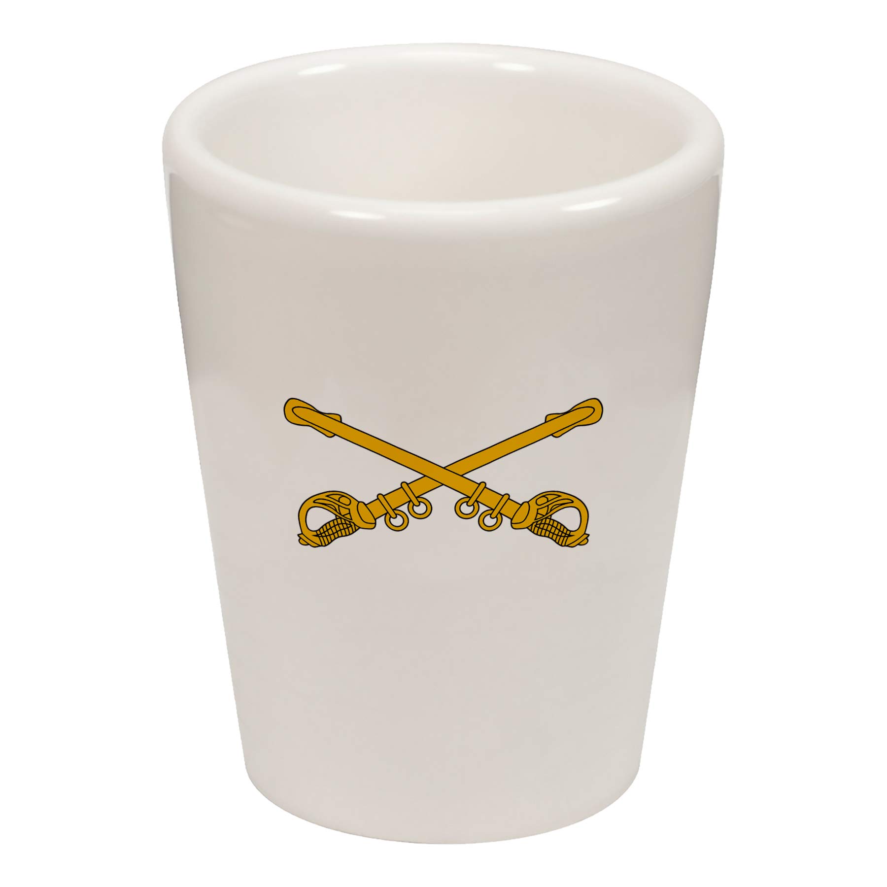 US Army Cavalry Shot Glass - Vintage Obsolete Branch Insignia Collectible Barware for Whiskey, Bourbon & Liquor - Perfect for Military Memorabilia Collectors & Home Bar Decor