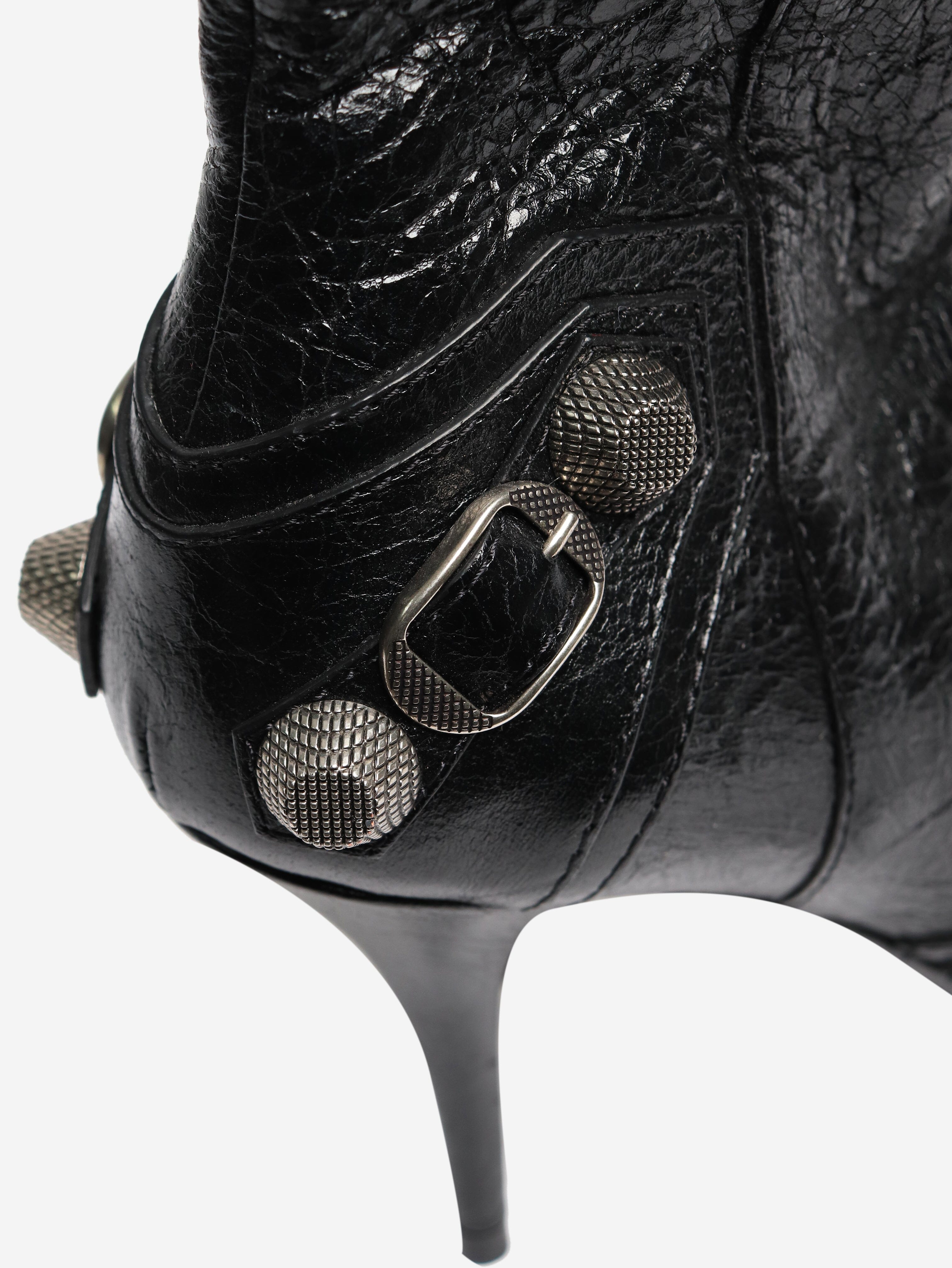 Black Cagole Leather Ankle Boots Women's Size EU 37 (US 7) - Stylish & Comfortable for Casual Outings, Office Wear & Date Nights