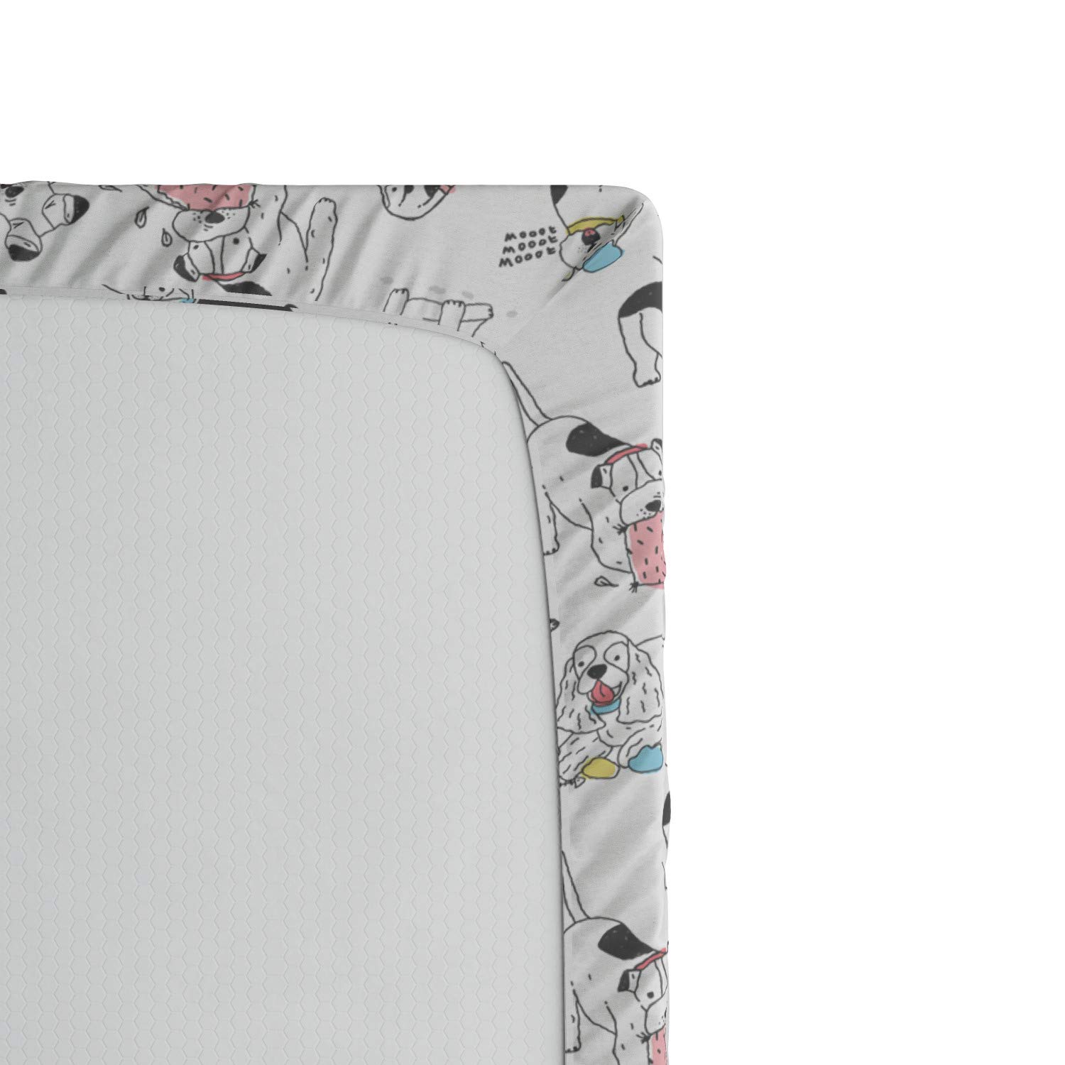 Ambesonne Dog Lover Fitted Sheet - Playful Puppies Design, Twin XL, Dark Purple for Cozy Pet Beds