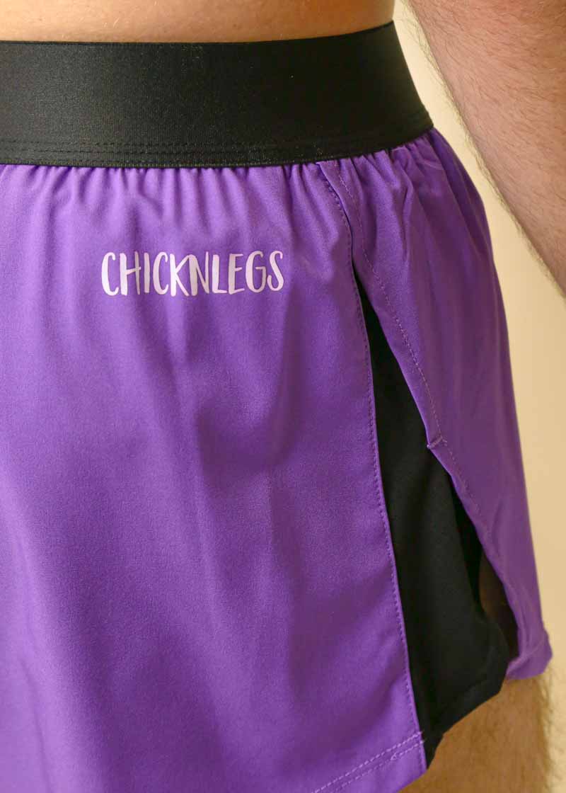 **Men's Purple 2 Split Running Shorts - Lightweight & Breathable for Gym, Jogging & Workouts**