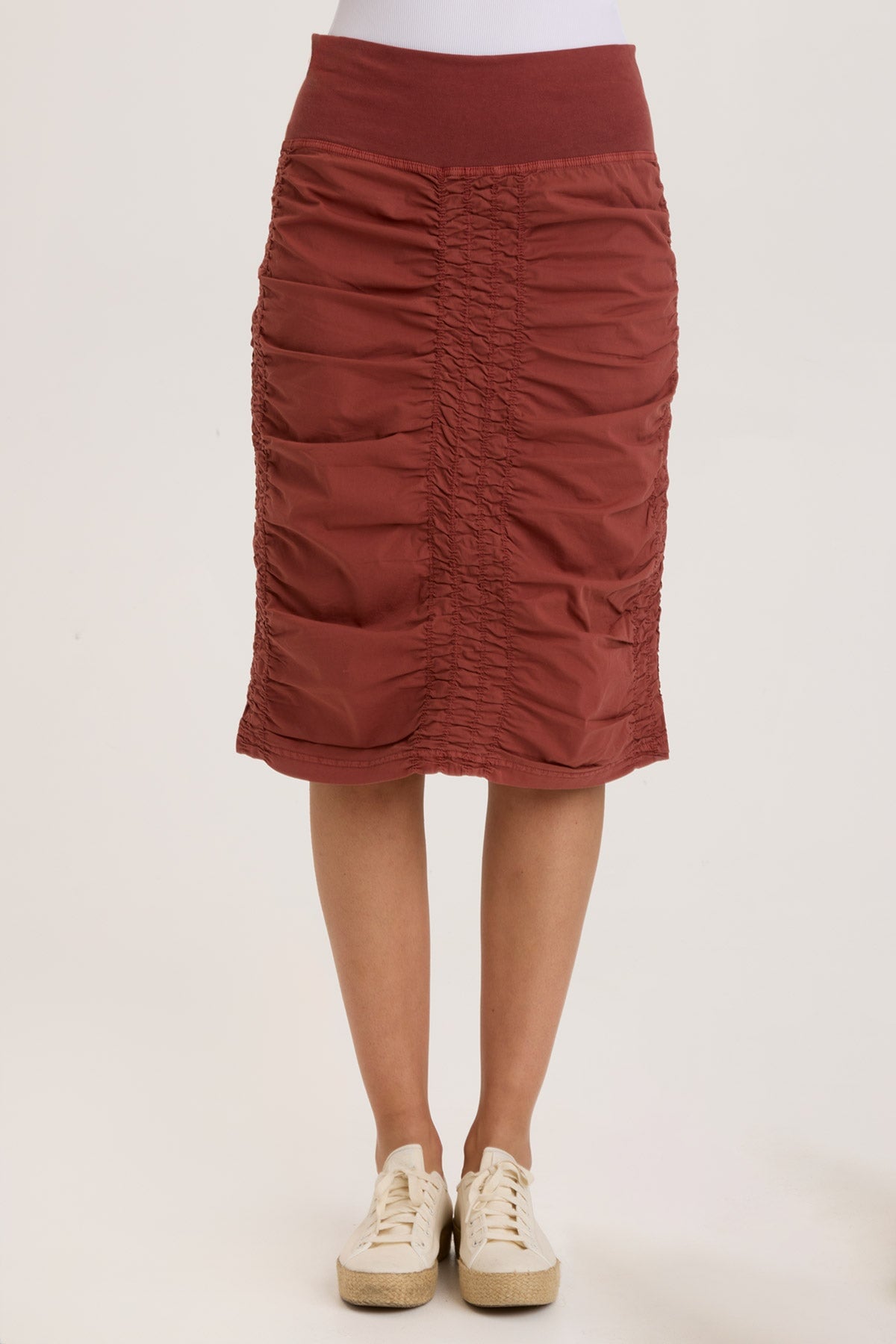 High Waist Midi Tracer Skirt for Women - Stretchy Comfortable A-Line Pencil Skirt with Side Slits | Perfect for Office, Party, Date Night & Casual Wear