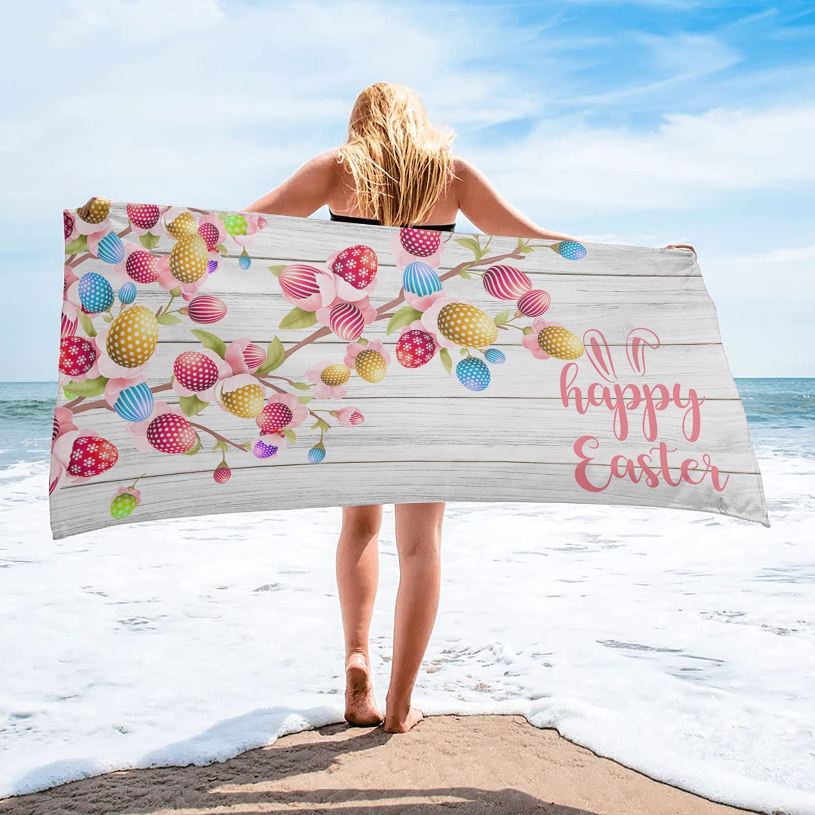 GRETD Peach Wood Grain Bath Towel - Soft Microfiber Round Beach Towel for Women, Yoga, Sports & Swimming (70x140cm) - Perfect for Pool, Gym, Beach and Spa Days