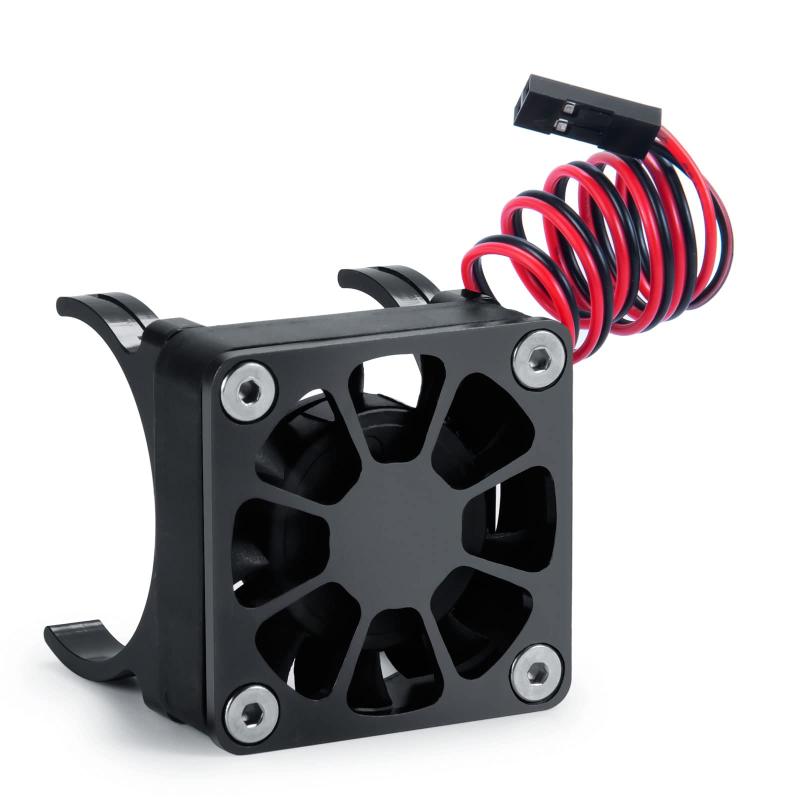 40mm RC Cooling Fan with Heat Sink for TRX4 Upgrades - Compatible with 540/550 Motors - Black - Perfect for Off-Road RC Cars & High-Performance Motor Cooling