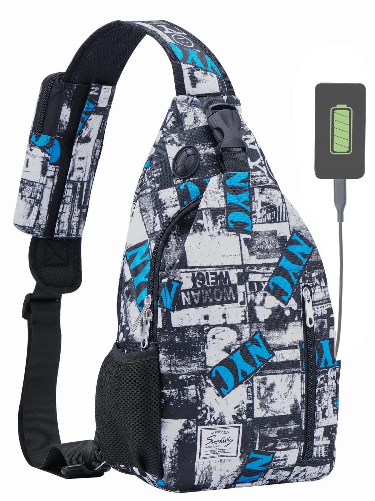 Men's Sling Bag - Lightweight Crossbody Backpack for Travel, Hiking & Outdoor Adventures with Detachable Pouch | Perfect for Commuting, Gym & Daily Use