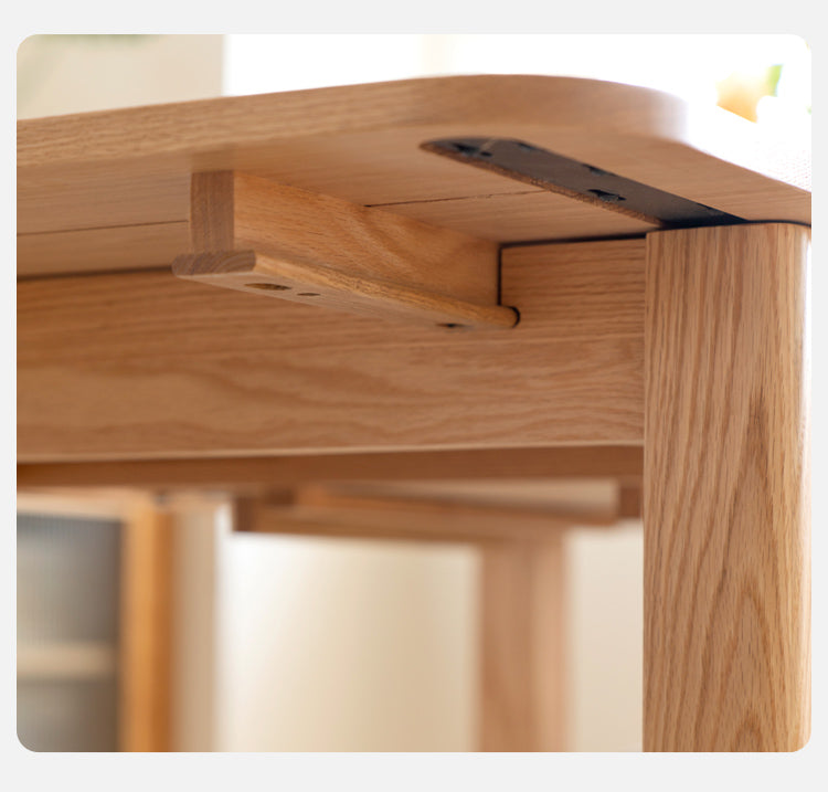 Solid Oak Wood Extendable Folding Dining Table - Expandable for Small Spaces, Perfect for Apartments & Family Gatherings