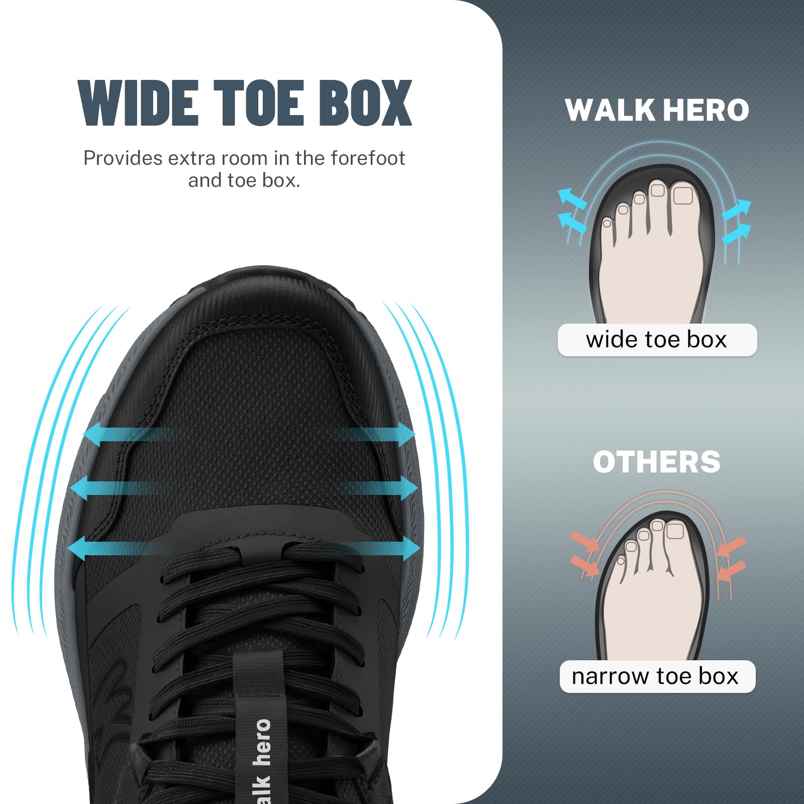 Men's Hiking Shoes for Plantar Fasciitis Relief - Lightweight Waterproof Walking Sneakers with Non-Slip Rubber Sole & Arch Support - Orthopedic Shoes for Foot & Heel Pain - Perfect for Outdoor Adventures, Trail Hiking & Daily Comfort