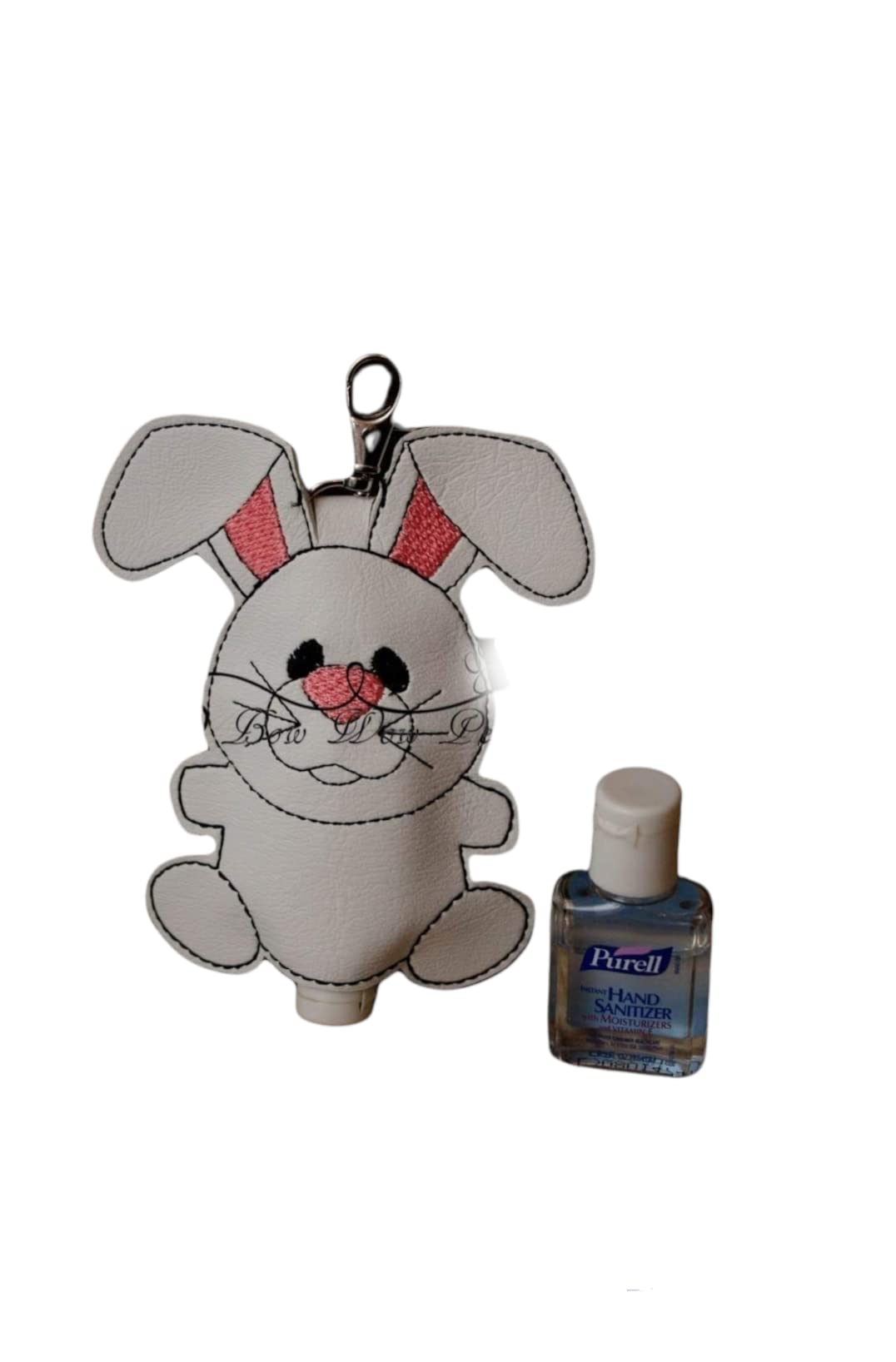 Bunny Hand Sanitizer Holder - Cute Rabbit Keychain for Purse & Backpack - Portable Hand Gel Clip for Kids, Women, Travel & School Essentials