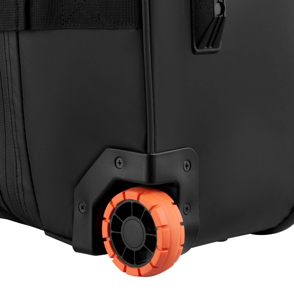 Jeep 82cm 2-Wheel All-Terrain Rolling Duffle Bag - Heavy Duty Travel Duffel with Spinner Wheels for Camping, Gym, Sports & Airplane Luggage - Black