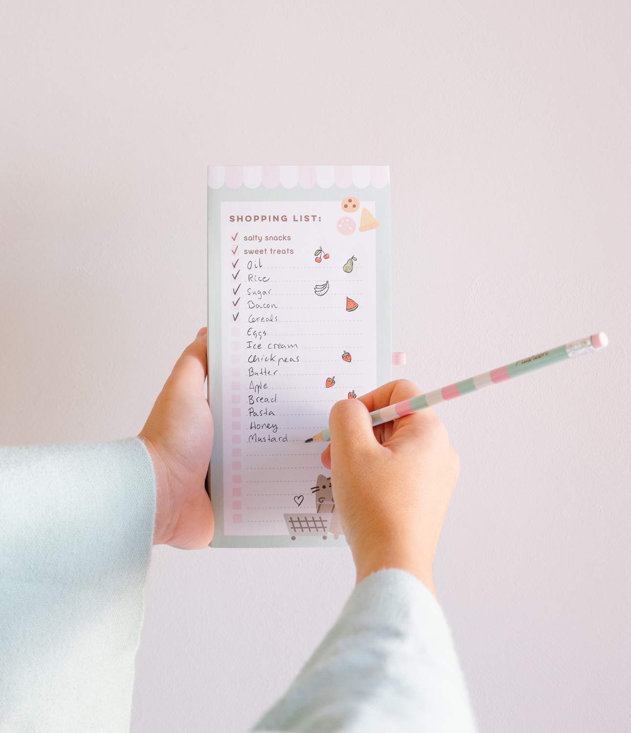 Official Pusheen Magnetic Notepad - 90-Sheet Refrigerator Memo Pad for To-Do Lists, Grocery Shopping & Daily Planning (4