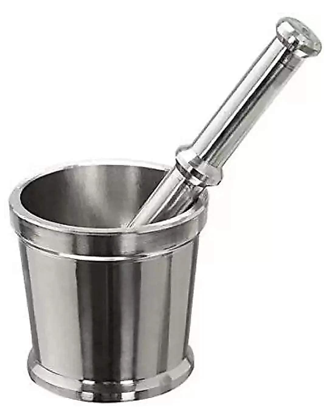 Premium Stainless Steel Okhli Masher & Mortar Pestle Set - Heavy Duty Spice Grinder for Kitchen - 1 Large Imam Dasta & Pestle - Perfect for Grinding Herbs, Spices & Making Pastes - Ideal for Indian Cooking, Ayurvedic Remedies & Homemade Spice Blends