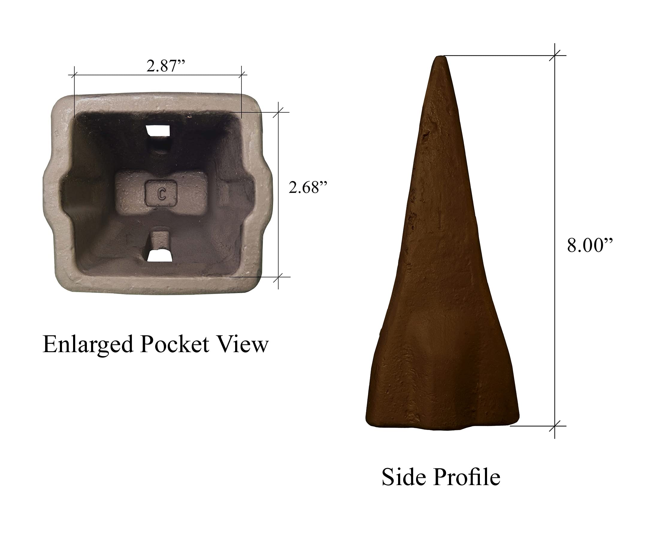 Hensley Style Parabolic Standard Dirt Teeth with Flex Pins - 290 Series X290 - Heavy Duty Excavator Bucket Teeth for Construction and Mining Equipment