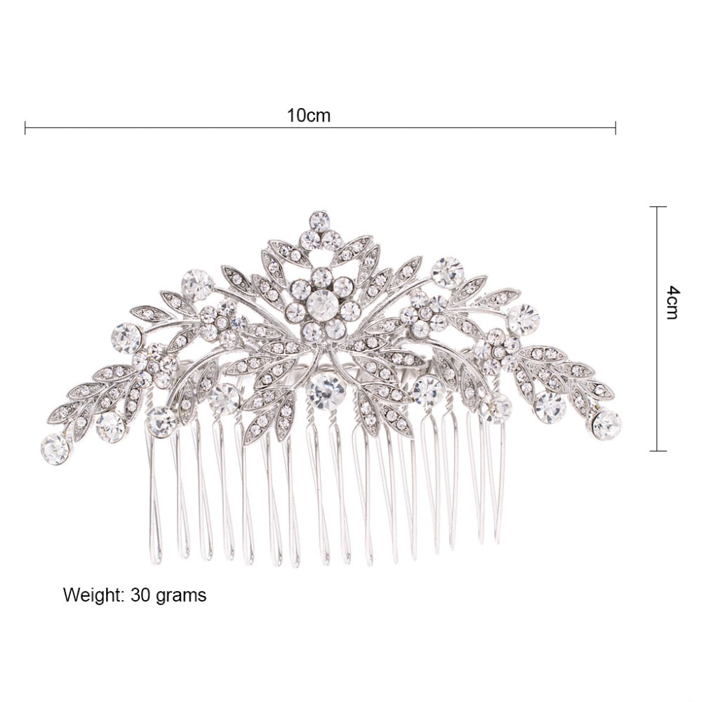 Sparkling Rhinestone Crystal Wedding Hair Comb - Elegant Bridal Hair Accessory for Brides, Prom, and Special Occasions