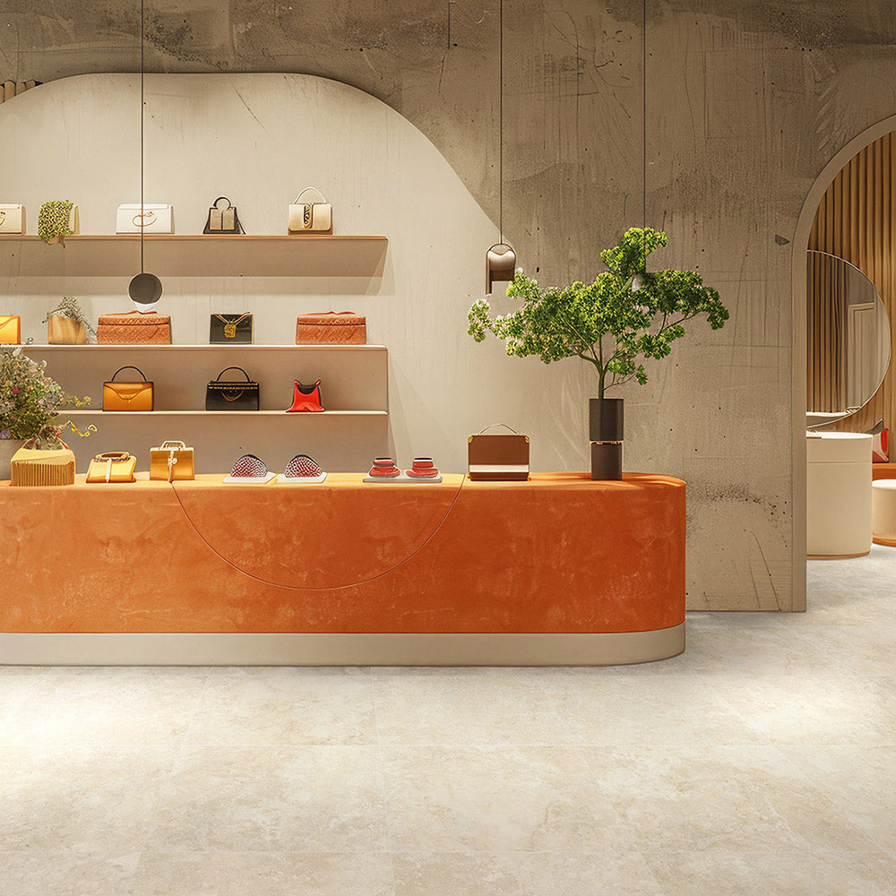 Cantabria Sand 300x600mm Matte Porcelain Tiles - Travertine Look Floor & Wall Tiles for Bathroom, Kitchen & Living Room