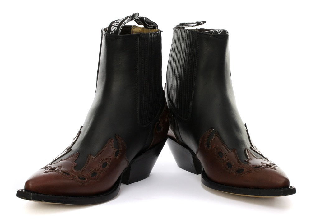 Arizona Lo Black/Burgundy Genuine Leather Cowboy Boots for Men - Size 6 | Western Style, Comfortable & Durable | Perfect for Rodeo, Country Music Festivals & Casual Wear