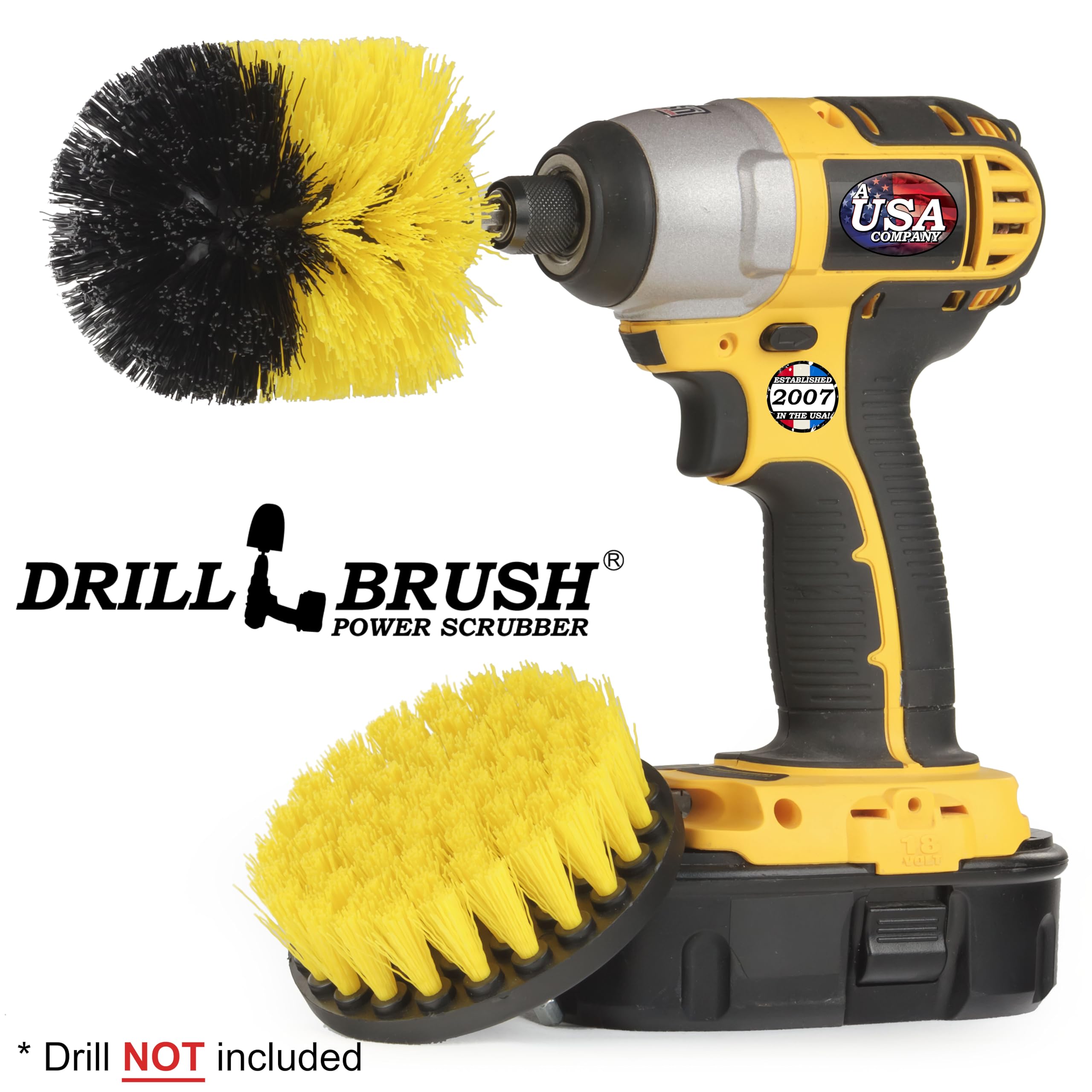 Shower Cleaning Brush - Heavy Duty Bathroom Scrub Brush for Tiles, Tubs & Showers | Drill-Powered Scrubber for Deep Cleaning | Essential Home Bathroom Cleaning Tools (Perfect for Grout, Hard Water Stains & Soap Scum Removal)