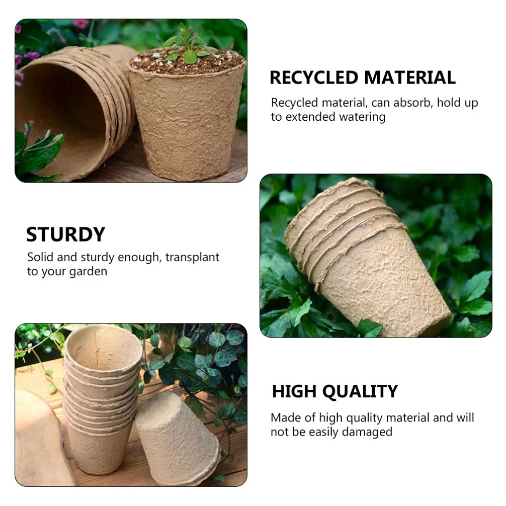 Happyyami 25 Pack Biodegradable Seed Starter Pots with Date Markers - Eco-Friendly Plant Propagation Trays for Indoor/Outdoor Gardening, Greenhouse & Hydroponic System