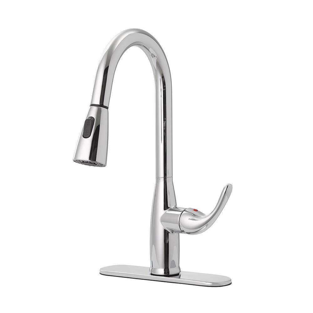 Stainless Steel Hi-Arc Pull-Down Kitchen Faucet with Sprayer - Modern High Arc Design for Sink, Dishwashing & Food Prep - Durable & Easy to Install