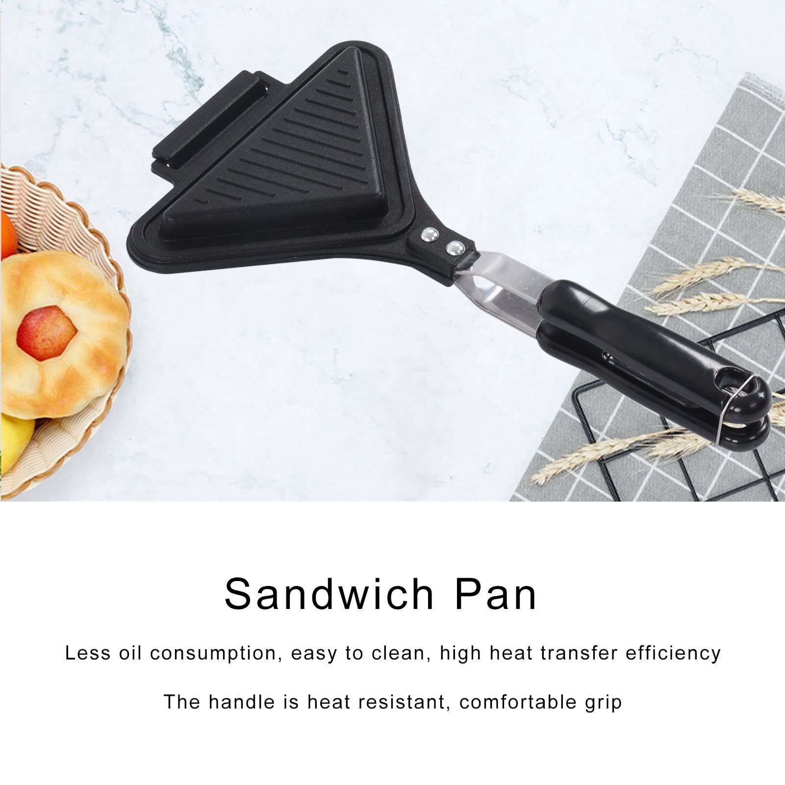 Nonstick Double Sided Sandwich Panini Press - Aluminum Alloy Breakfast Toaster & Grill for Kitchen, Dorm, Office - Perfect for Making Paninis, Grilled Cheese, and Quick Meals