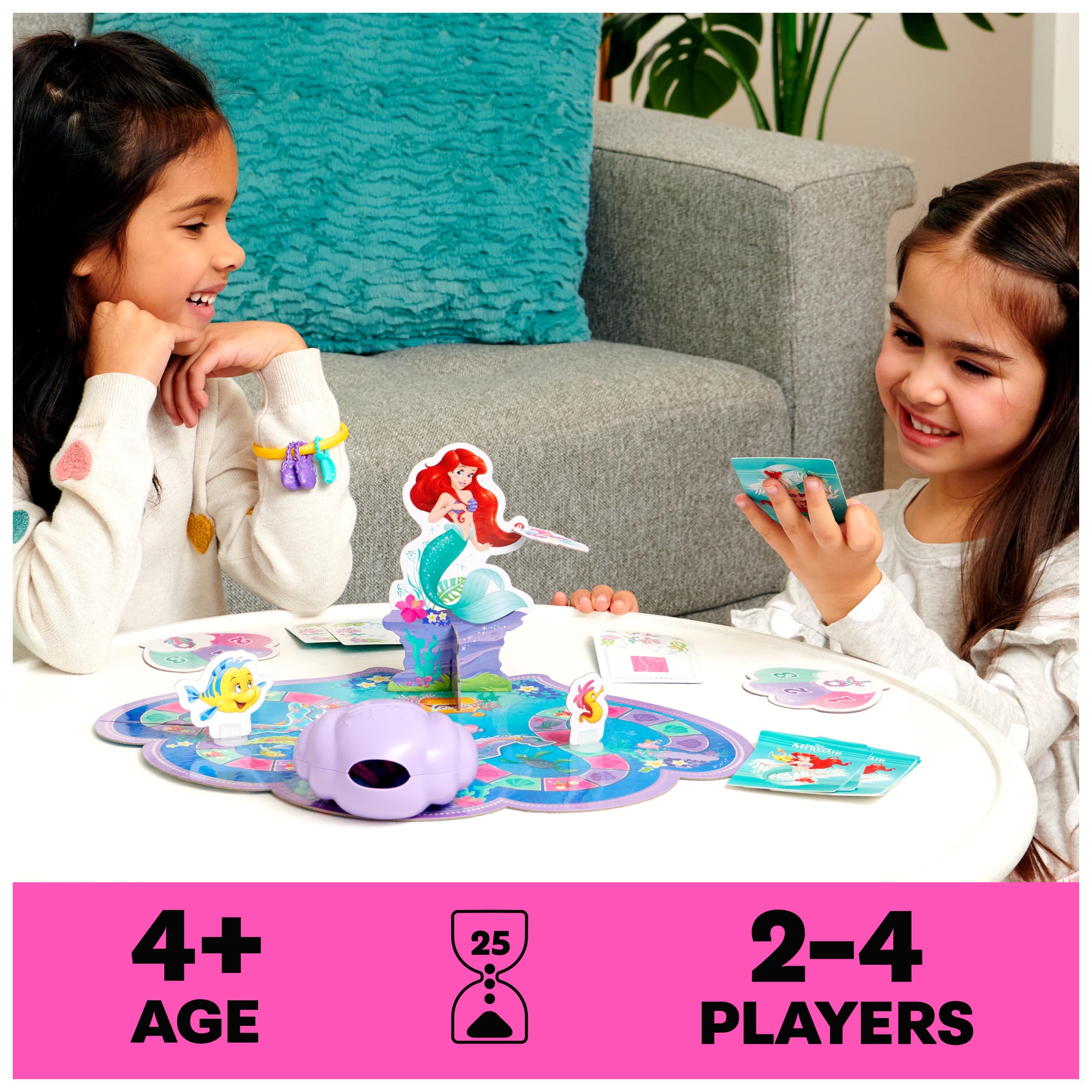 Disney Princess Little Mermaid Game for Kids - Charming Sea Adventure, Ages 4+ (2-4 Players) | Family Board Game Night