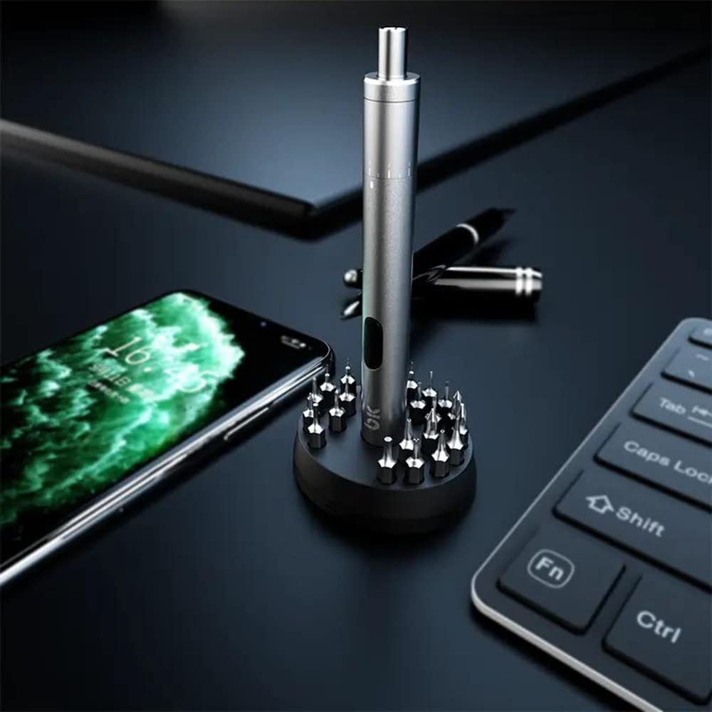 Mini Electric Screwdriver - Cordless Rechargeable Precision Tool with 24 Bits & Adjustable Torque for iPhone, iPad, Watch, Camera, Laptop, Smartphone, MacBook - Perfect for DIY Repairs, Electronics, and Small Household Projects