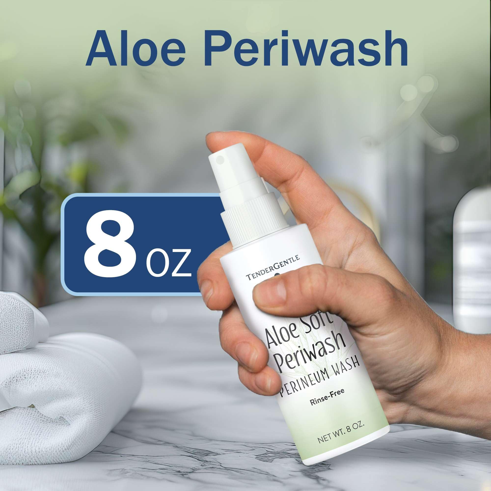 Aloe Vera Perineal Spray - 2 Pack 8 oz No-Rinse Perineum Wash for Postpartum Care - Soothes & Cleanses with Aloe Extract - Ideal for Post-Delivery Recovery & Feminine Hygiene